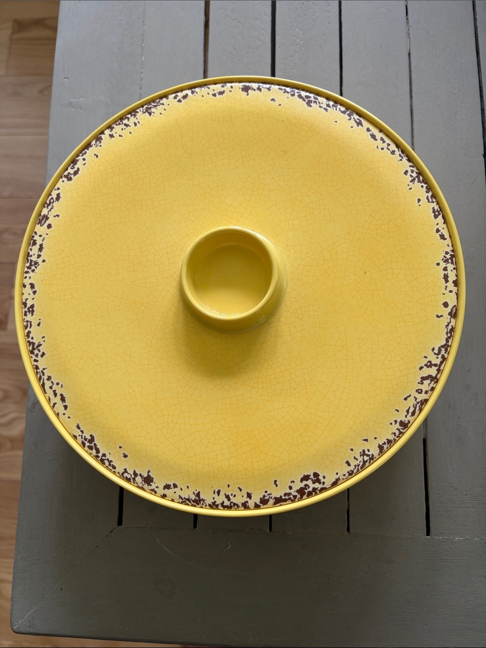 Yellow Tortilla Covered Server - Rustic Chip-Effect Design